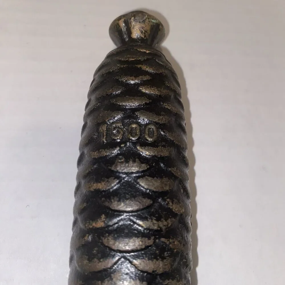 Vintage Cast Iron Cuckoo Clock Weight - 1500g 1500 Grams - Pine Cone Shape 7.5